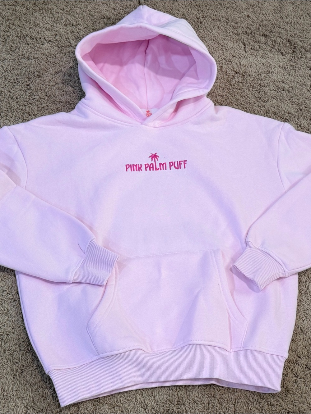 PINK PALM PUFF Classic Puff Hoodie in Pink NEW IN BAG & BOX. Size XXS - Picture 3 of 8